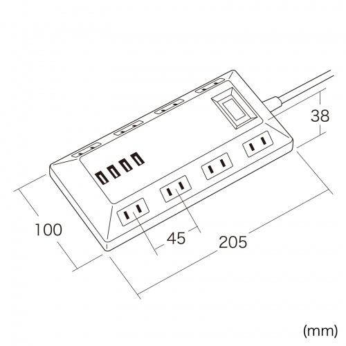 TAP-B109U-3BKN / USB充電ポート付きタップ 平型 ブラック