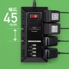TAP-B109U-3BKN USB充電ポート付きタップ 平型 ブラック TAP-B109U-3BKN / USB充電ポート付きタップ 平型 ブラック