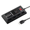 TAP-B109U-3BK USB充電ポート付きタップ(USB充電ポート付き・平型・ブラック) TAP-B109U-3BK / USB充電ポート付きタップ(USB充電ポート付き・平型・ブラック)