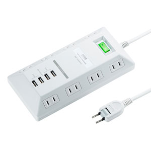 TAP-B109U-3W / 会議用電源タップ(USB充電ポート付き・平型・テレワーク向け)