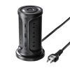 TAP-B112C1A2BK / USB充電機能付きタワー型タップ　ブラック