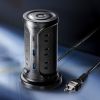 TAP-B112C1A2BK / USB充電機能付きタワー型タップ　ブラック