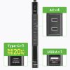 TAP-B113UC-2BK / 回転タップ（AC4個口＋Type-C＋USB-A・PD20W・ブラック）