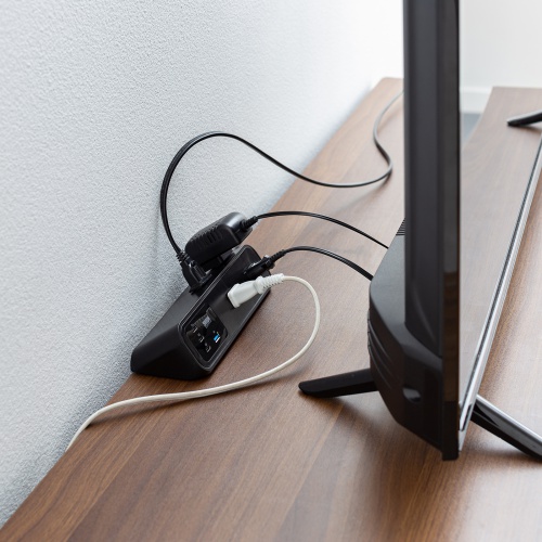 TAP-B114UC-2BK / クランプ固定式タップ（AC4個口＋USB-C×3＋USB-A×1・PD65W・ブラック）