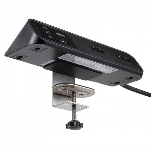 TAP-B114UC-2BK / クランプ固定式タップ（AC4個口＋USB-C×3＋USB-A×1・PD65W・ブラック）