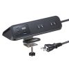 TAP-B114UC-2BK / クランプ固定式タップ（AC4個口＋USB-C×3＋USB-A×1・PD65W・ブラック）