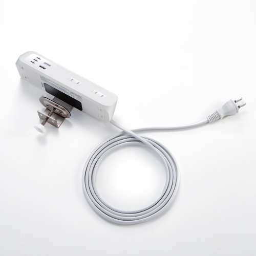 TAP-B114UC-2W / クランプ固定式タップ（AC4個口＋USB-C×3＋USB-A×1・PD65W・ホワイト）
