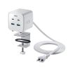 TAP-B115UC-2W クランプ固定式タップ(簡単脱着・4方向向き変更・卓上使用対応・PD65W) TAP-B115UC-2W / クランプ固定式タップ(簡単脱着・4方向向き変更・卓上使用対応・PD65W)