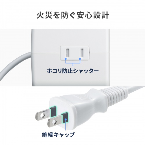 TAP-B115UC-2W / クランプ固定式タップ（簡単脱着・4方向向き変更・卓上使用対応・PD65W）