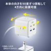 TAP-B115UC-2W クランプ固定式タップ(簡単脱着・4方向向き変更・卓上使用対応・PD65W) TAP-B115UC-2W / クランプ固定式タップ(簡単脱着・4方向向き変更・卓上使用対応・PD65W)