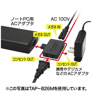 TAP-B26W / ACアダプタ用マルチコンセント（ホワイト）