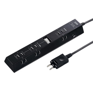TAP-B40BK / 便利タップ(ACアダプタ対応・2P・9個口・2m ・ブラック)