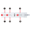 TAP-B40W 便利タップ(ACアダプタ対応・2P・9個口・2m ホワイト) TAP-B40W / 便利タップ(ACアダプタ対応・2P・9個口・2m ホワイト)