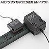 TAP-B41BK 便利タップ(ACアダプタ対応・2P・5個口・2m・ブラック) TAP-B41BK / 便利タップ(ACアダプタ対応・2P・5個口・2m・ブラック)
