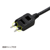 TAP-B43 便利タップ(ACアダプタ対応・2P・3個口・2m・ブラック) TAP-B43 / 便利タップ(ACアダプタ対応・2P・3個口・2m・ブラック)