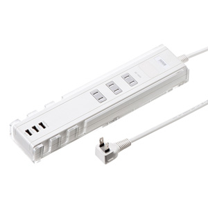 TAP-B45W / 便利タップ(2P・3個口+USB3ポート・1m・ホワイト)