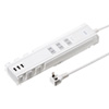 TAP-B45W 便利タップ(2P・3個口+USB3ポート・1m・ホワイト) TAP-B45W / 便利タップ(2P・3個口+USB3ポート・1m・ホワイト)