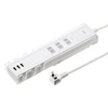 TAP-B46W 便利タップ(2P・3個口+USB3ポート・1m・ホワイト) TAP-B46W / 便利タップ(2P・3個口+USB3ポート・1m・ホワイト)