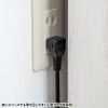 TAP-B47UC-3BK USB充電機能付きタップ スタンド付き(2P・5個口・3m・ブラック) TAP-B47UC-3BK / USB充電機能付きタップ スタンド付き(2P・5個口・3m・ブラック)