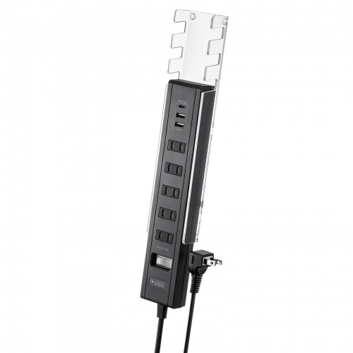TAP-B47UC-3BK / USB充電機能付きタップ　スタンド付き（2P・5個口・3m・ブラック）