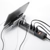 TAP-B47UC-3BK / USB充電機能付きタップ　スタンド付き（2P・5個口・3m・ブラック）
