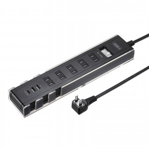 TAP-B47UC-3BK / USB充電機能付きタップ スタンド付き(2P・5個口・3m・ブラック)