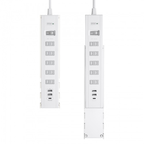 TAP-B47UC-15W / USB充電機能付きタップ　スタンド付き（2P・5個口・1.5m・ホワイト）