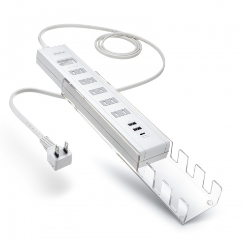 TAP-B47UC-15W / USB充電機能付きタップ　スタンド付き（2P・5個口・1.5m・ホワイト）