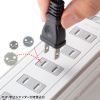 TAP-B47UC-3W USB充電機能付きタップ スタンド付き(2P・5個口・3m・ホワイト) TAP-B47UC-3W / USB充電機能付きタップ スタンド付き(2P・5個口・3m・ホワイト)