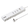 TAP-B47W 便利タップ(2P・3個口+USB3ポート・1m・ホワイト) TAP-B47W / 便利タップ(2P・3個口+USB3ポート・1m・ホワイト)