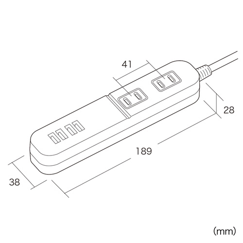 TAP-B49BK / 便利タップ（2P・2個口＋USB4ポート・1.8m・ブラック）