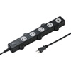 TAP-B51BK 便利タップ(ACアダプタ対応・2P・4個口+USB1ポート・2m・ブラック) TAP-B51BK / 便利タップ(ACアダプタ対応・2P・4個口+USB1ポート・2m・ブラック)