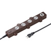 TAP-B51BR 便利タップ(ACアダプタ対応・2P・4個口+USB1ポート・2m・ブラウン) TAP-B51BR / 便利タップ(ACアダプタ対応・2P・4個口+USB1ポート・2m・ブラウン)