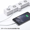 TAP-B51W 便利タップ(ACアダプタ対応・2P・4個口+USB1ポート・2m・ホワイト) TAP-B51W / 便利タップ(ACアダプタ対応・2P・4個口+USB1ポート・2m・ホワイト)