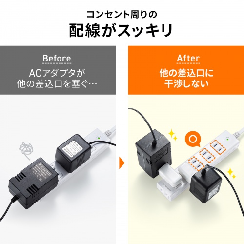 TAP-B55 / コンセント用アダプタ(横型・2個入り)