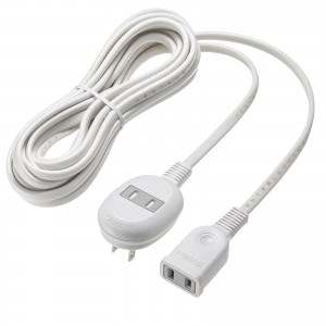 TAP-B8-5K / プラス1個口延長コード(2P・1個口+1個口・5m・ホワイト)