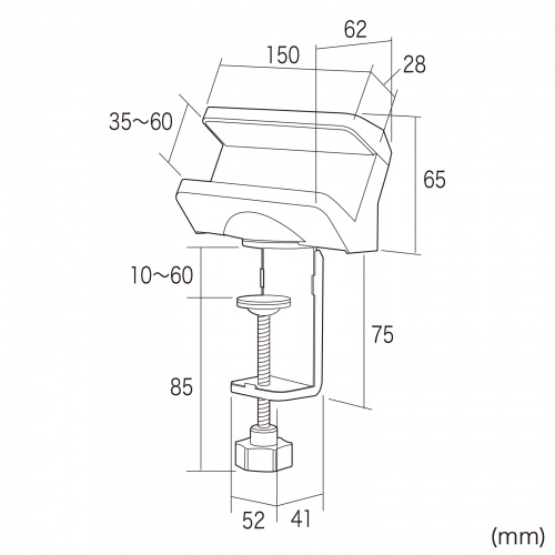 TAP-CLAMP1 / 電源タップデスククランプ式回転型固定ホルダー