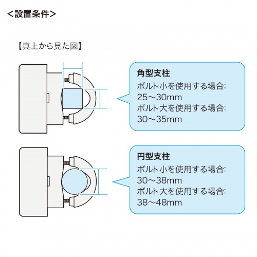 TAP-CLAMP2W / 電源タップホルダー（支柱取り付けタイプ・ホワイト）