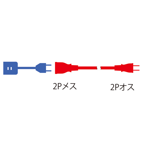 TAP-EX12-5BK / 電源延長コード（抜け止め・2P・5m・ブラック）