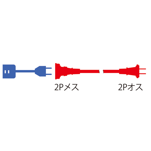 TAP-EX12B-20BK / 電源延長コード（防雨・屋外可能・2P・20m・ブラック）