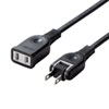 TAP-EX2101BK 電源延長コード(2P・ブラック・1m) TAP-EX2101BK / 電源延長コード(2P・ブラック・1m)