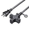 TAP-EX23-5BK 電源延長コード(3個口)ブラック・5m TAP-EX23-5BK / 電源延長コード(3個口)ブラック・5m