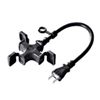 TAP-EX32-03BK 電源延長コード(防塵キャップ付き、3分岐・2P・3個口・0.3m・ブラック) TAP-EX32-03BK / 電源延長コード(防塵キャップ付き、3分岐・2P・3個口・0.3m・ブラック)