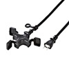 TAP-EX32-10BK 電源延長コード(防塵キャップ付き、3分岐・2P・3個口・10m・ブラック) TAP-EX32-10BK / 電源延長コード(防塵キャップ付き、3分岐・2P・3個口・10m・ブラック)