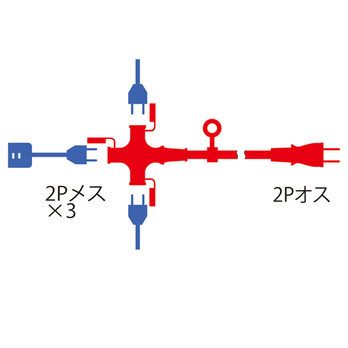 TAP-EX32-10Y / 電源延長コード（防塵キャップ付き、3分岐・2P・3個口・10m・イエロー）