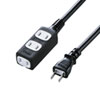 TAP-EX34-10BKN スリム電源延長コード(2P・3個口・ブラック・10m) TAP-EX34-10BKN / スリム電源延長コード(2P・3個口・ブラック・10m)