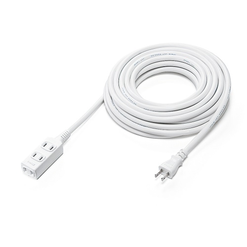 TAP-EX34-10WN / スリム電源延長コード(2P・3個口・ホワイト・10m)