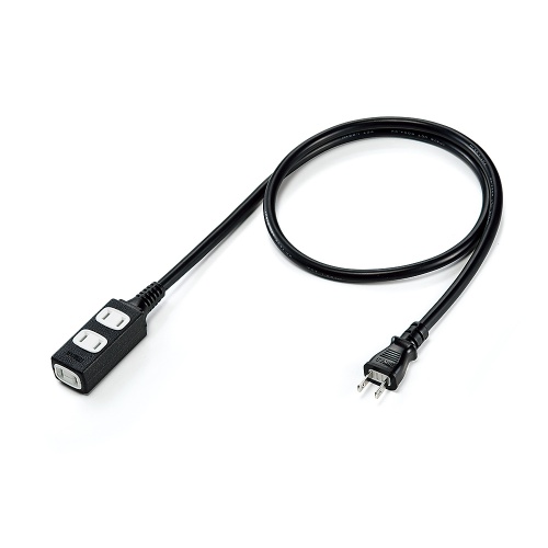 TAP-EX34-1BKN / スリム電源延長コード(2P・3個口・ブラック・1m)