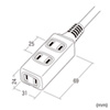TAP-EX34-3BK / スリム電源延長コード（2P・3個口・3m・ブラック）