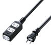 TAP-EX34-1BK スリム電源延長コード(2P・3個口・1m・ブラック) TAP-EX34-1BK / スリム電源延長コード(2P・3個口・1m・ブラック)
